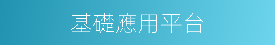 基礎應用平台的同義詞