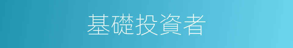 基礎投資者的同義詞