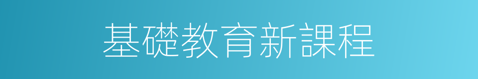 基礎教育新課程的同義詞