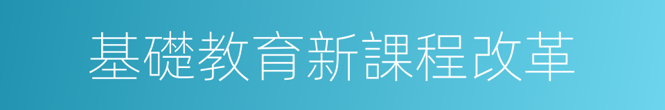 基礎教育新課程改革的同義詞