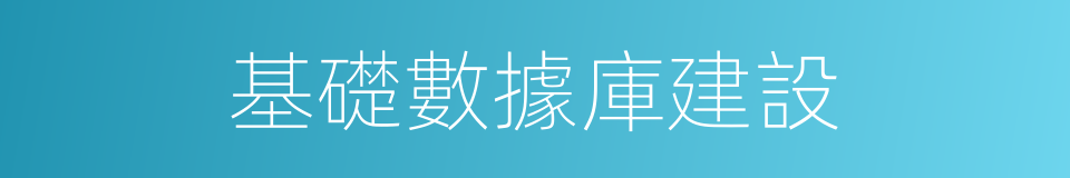 基礎數據庫建設的同義詞