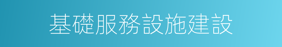 基礎服務設施建設的同義詞