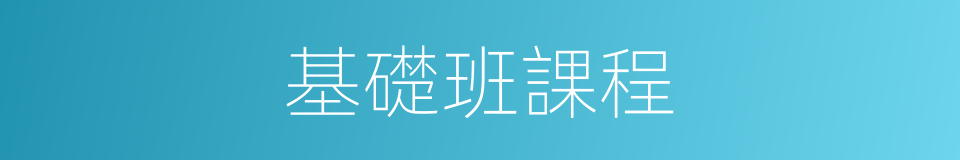 基礎班課程的同義詞