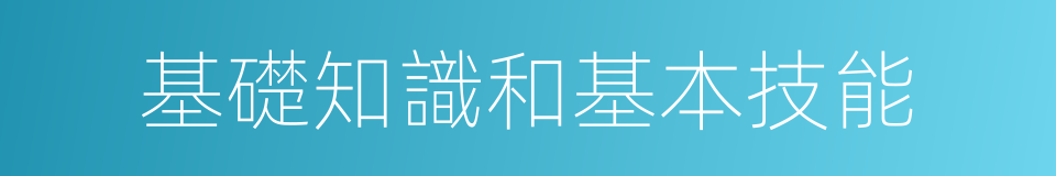 基礎知識和基本技能的同義詞
