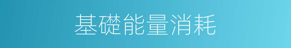 基礎能量消耗的同義詞