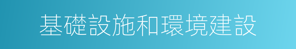 基礎設施和環境建設的同義詞