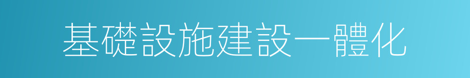 基礎設施建設一體化的同義詞