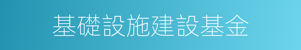 基礎設施建設基金的同義詞