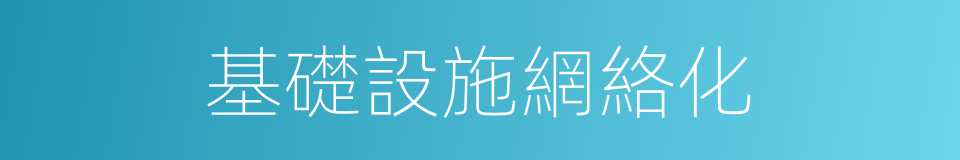 基礎設施網絡化的同義詞