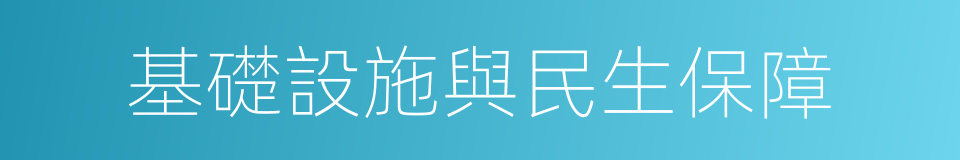 基礎設施與民生保障的同義詞