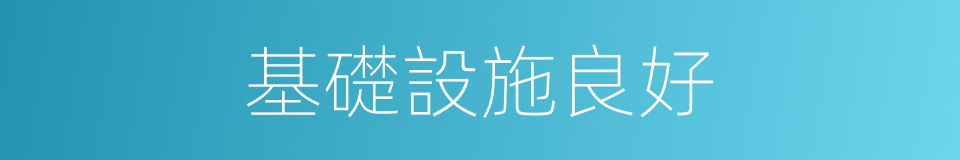 基礎設施良好的同義詞