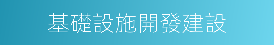 基礎設施開發建設的同義詞