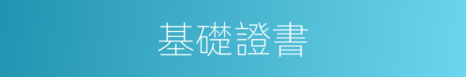 基礎證書的同義詞