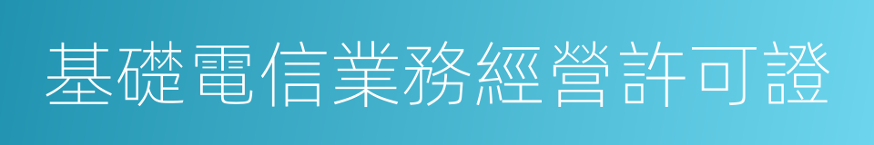 基礎電信業務經營許可證的同義詞