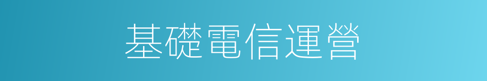 基礎電信運營的同義詞