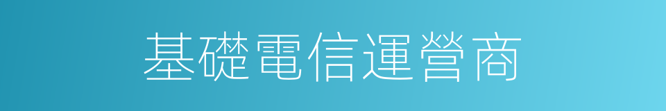 基礎電信運營商的同義詞