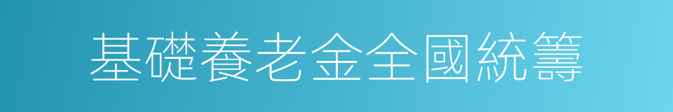 基礎養老金全國統籌的同義詞