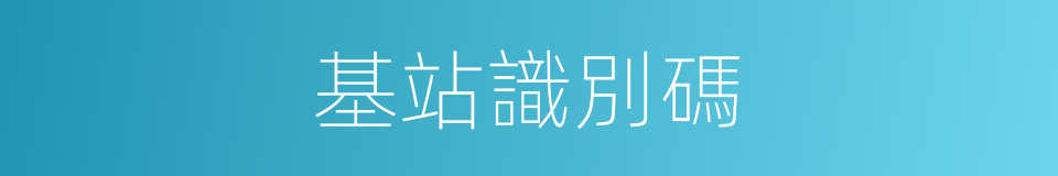 基站識別碼的同義詞