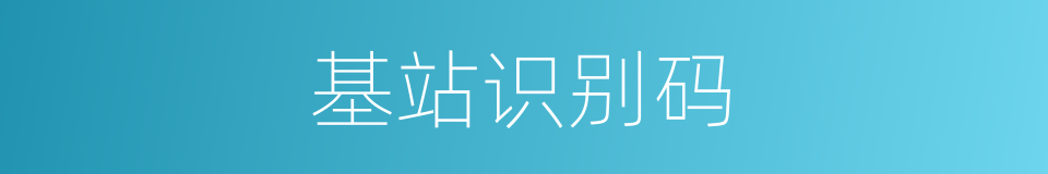 基站识别码的同义词