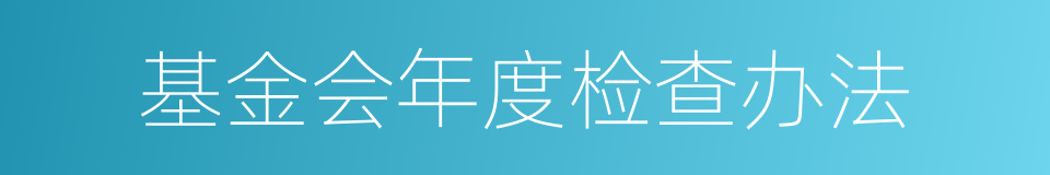 基金会年度检查办法的同义词