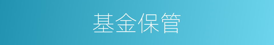 基金保管的同义词