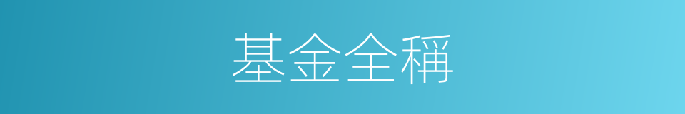 基金全稱的同義詞