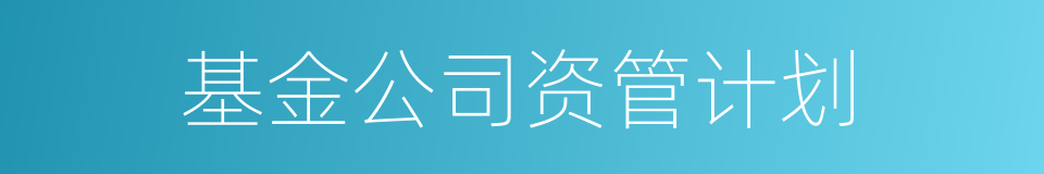 基金公司资管计划的同义词