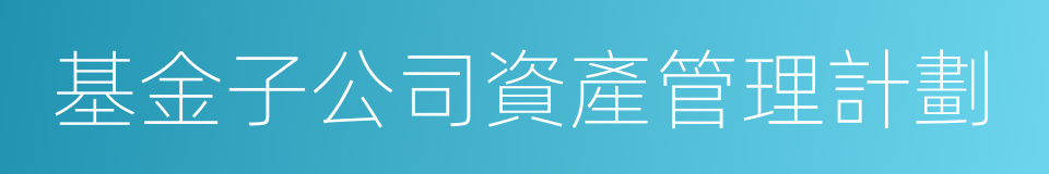 基金子公司資產管理計劃的同義詞