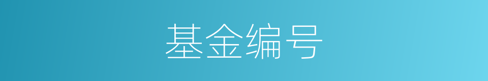 基金编号的同义词