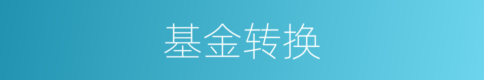 基金转换的意思