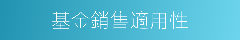 基金銷售適用性的同義詞