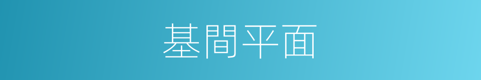 基間平面的同義詞