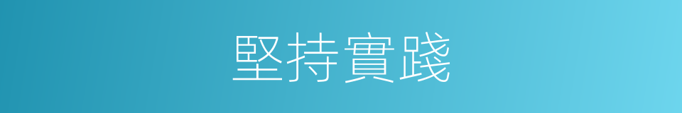 堅持實踐的同義詞