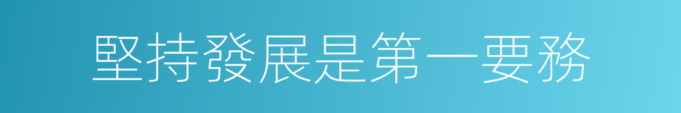 堅持發展是第一要務的同義詞