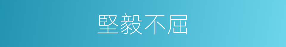 堅毅不屈的同義詞