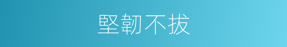 堅韌不拔的意思