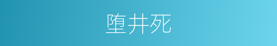 堕井死的同义词