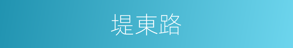 堤東路的同義詞