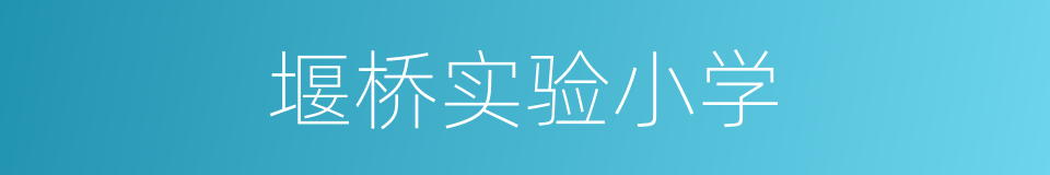 堰桥实验小学的同义词