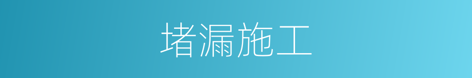 堵漏施工的同义词