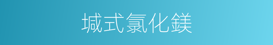 堿式氯化鎂的同義詞