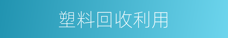 塑料回收利用的同义词