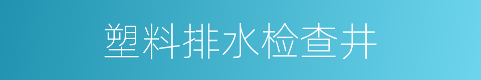 塑料排水检查井的同义词