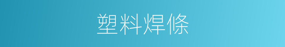 塑料焊條的同義詞