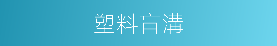 塑料盲溝的同義詞