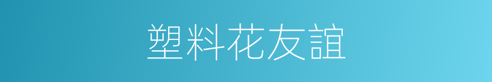 塑料花友誼的同義詞