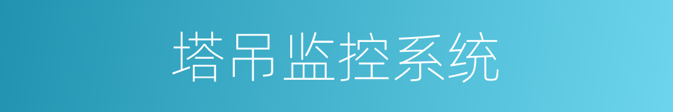 塔吊监控系统的同义词