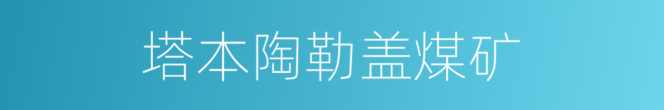 塔本陶勒盖煤矿的同义词