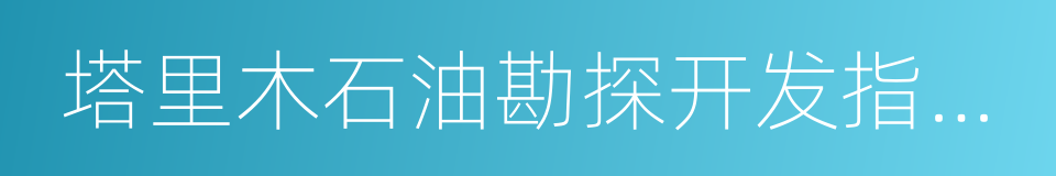 塔里木石油勘探开发指挥部的同义词