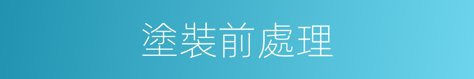 塗裝前處理的同義詞